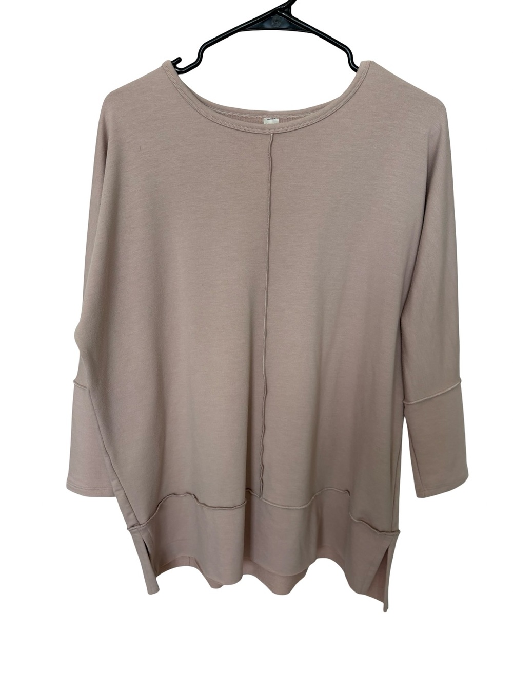 Spanx AirEssentials Raw Edge Center Seam Pullover Blush Pink Size Small